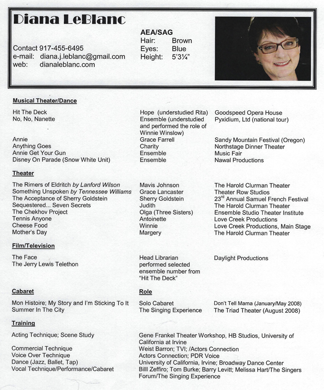 Diana LeBlanc, resume
